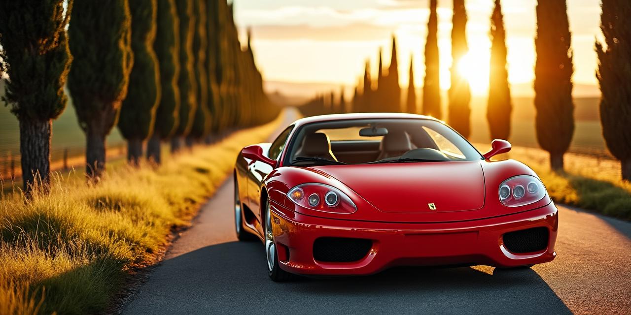 Ferrari 360 Modena jaune sur route toscane — Essai Driver's Lab