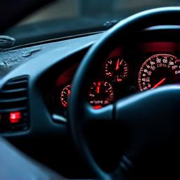 Tableau de bord voiture sport années 90
