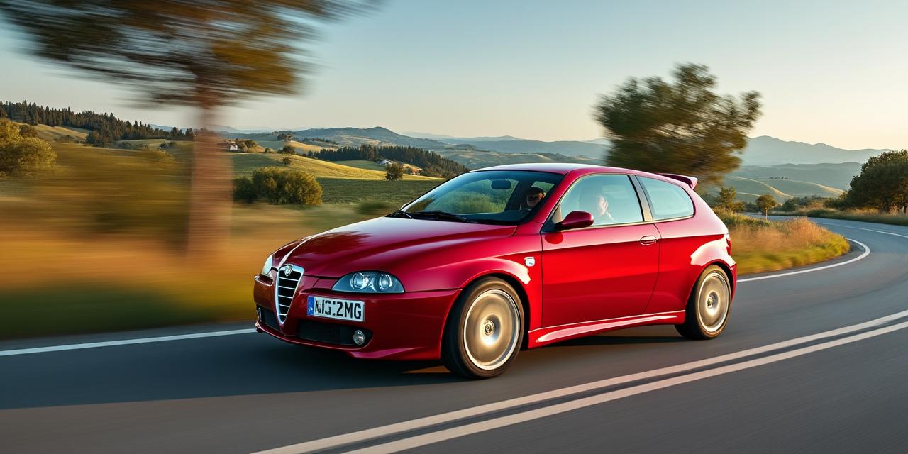 Alfa Romeo 147 GTA en conduite sur route nationale