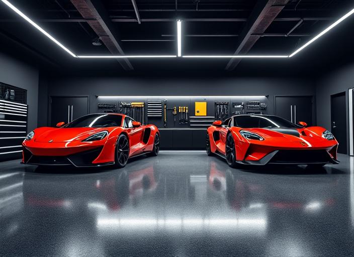 Garage privé luxueux éclairage LED — Lifestyle Driver's Lab